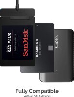 Sabrent EC-SSHD adapter cable, SATA to USB 3.0, converter for 2.5" HDD/SSD, fast data transfer, plug & play
