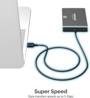 Sabrent EC-SSHD adapter cable, SATA to USB 3.0, converter for 2.5" HDD/SSD, fast data transfer, plug & play