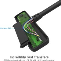 Sabrent EC-SSHD adapter cable, SATA to USB 3.0, converter for 2.5" HDD/SSD, fast data transfer, plug & play