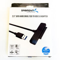 Sabrent EC-SSHD adapter cable, SATA to USB 3.0, converter for 2.5" HDD/SSD, fast data transfer, plug & play
