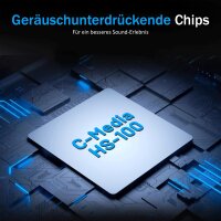 Sabrent AU-MMSA USB Soundkarte, externer Audioadapter, USB auf 3,5 mm Klinke, Kopfhörer- & Mikrofonanschluss