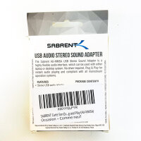 Sabrent AU-MMSA USB Soundkarte, externer Audioadapter, USB auf 3,5 mm Klinke, Kopfhörer- & Mikrofonanschluss