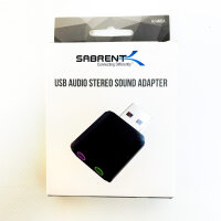 Sabrent AU-MMSA USB Soundkarte, externer Audioadapter, USB auf 3,5 mm Klinke, Kopfhörer- & Mikrofonanschluss
