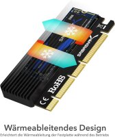 Sabrent EC-PCIE Adapterkarte, NVMe M.2 SSD zu PCIe, Aluminium-Kühlkörper, PCIe Erweiterung für Desktop-PC
