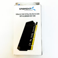 Sabrent EC-PCIE Adapterkarte, NVMe M.2 SSD zu PCIe, Aluminium-Kühlkörper, PCIe Erweiterung für Desktop-PC