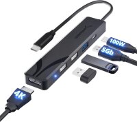 Sabrent HB-TC5P USB-C Hub, 5-in-1 Adapter, HDMI 4K 60Hz,...