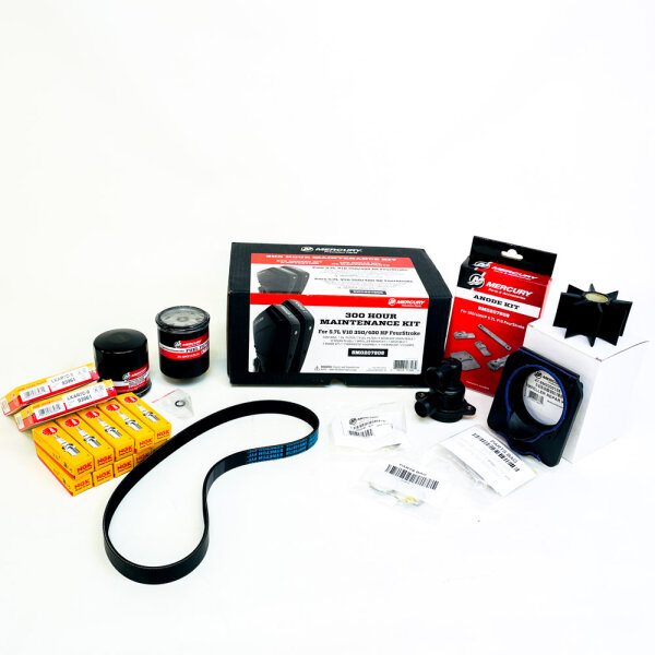 Mercury 300-hour service kit, for 5.7L V10 350/400HP FourStroke, model 8M0207808, complete set for inspection