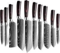 MDHAND 10-piece kitchen knife set, stainless steel,...