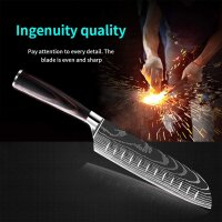 MDHAND 10-teiliges Küchenmesser-Set, Edelstahl, verschiedene Größen, scharfe Klingen, ergonomischer rutschfester Griff
