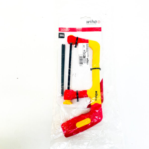 Wiha Electric SB 246 Bow Saw 43125, insulated hand saw for electricians, 1000V protection, incl. 3 saw blades