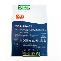 MEAN WELL TDR-480-24, DIN-Rail Power Supply, 24V DC,...