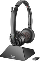 Poly Savi 8220 UC, wireless DECT stereo headset with base station, noise cancelling, for Microsoft Teams