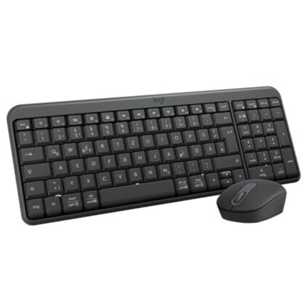 Logitech MK250 wireless mouse and keyboard set, QWERTY, Bluetooth, compact, quiet keys, plug & play