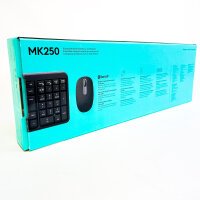 Logitech MK250 wireless mouse and keyboard set, QWERTY, Bluetooth, compact, quiet keys, plug & play