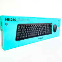 Logitech MK250 wireless mouse and keyboard set, QWERTY, Bluetooth, compact, quiet keys, plug & play