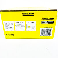 Kärcher 2.445-032.0 Fast Charger, 18 V, charges 2.5/5.0 Ah batteries, 80% in 44 min, with wall mount