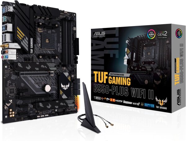 ASUS TUF Gaming B550-Plus WiFi II, ATX-Mainboard, AM4, PCIe 4.0, 2x M.2, WiFi 6, Thunderbolt 3 Header, Aura Sync