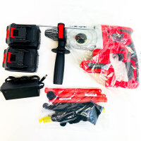 Hammer Drill CD26-4 Akku-Bohrhammer, SDS-plus, bürstenlos, 2x 4000mAh Akkus, 3 Bohrer, 2 Meißel, 4-in-1, kabellos, für Beton/Wände