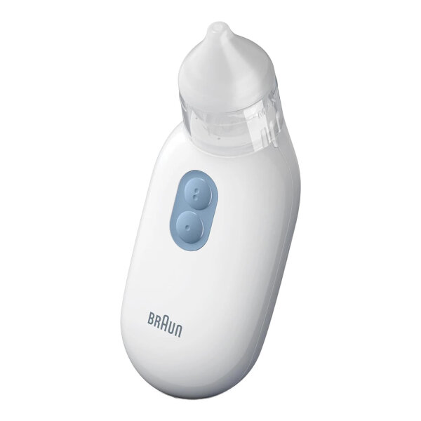 Braun BNA100 Nasensauger, elektrischer Schleimentferner, 2 Saugstufen, 2 Aufsatzgrößen, spülmaschinenfest, für Babys und Kinder