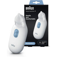 Braun BNA100 Nasensauger, elektrischer Schleimentferner, 2 Saugstufen, 2 Aufsatzgrößen, spülmaschinenfest, für Babys und Kinder