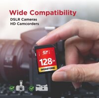 Gigastone 128GB SDXC memory card 10-pack, UHS-I U1 Class 10, 80MB/s, for Canon Olympus PC digital cameras