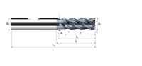 Friasa E-Cut round end mill P8400501, Ø 12/27mm, end mill, black/silver, precision metalworking