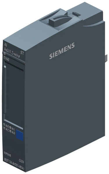 Siemens SIMATIC ET 200SP 6ES7134-6HD01-0BA1 Analog Input Module, 2 Channels, 16 Bit, HART, Compact Design