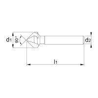 Phantom HP2 Uni HSS-E Vari 425471650 Countersink 16.5 mm, 90° DIN 335-C, 3 flutes, high performance