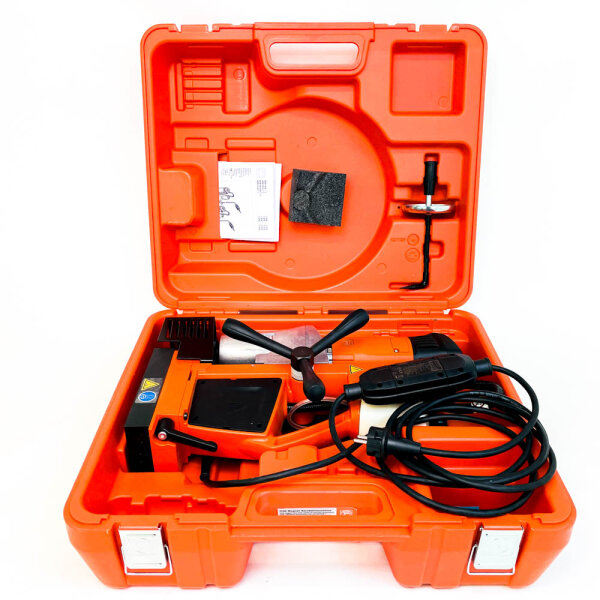 FEIN KBM 65 U magnetic core drilling machine, 65 mm drilling capacity, including accessories and transport case