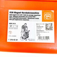 FEIN KBM 65 U magnetic core drilling machine, 65 mm drilling capacity, including accessories and transport case