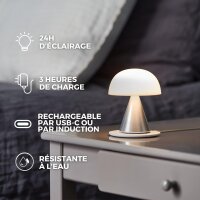 Lexon MINA M LH64MD LED-Tischlampe, kabellos, dimmbar, 12h Akku, wiederaufladbar, für Nachttisch/Schreibtisch, Soft Gold