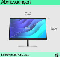 HP E22 G5 Monitor, 21,5 Zoll, Full HD, 1920x1080, 16:9, höhenverstellbar, entspiegeltes Display