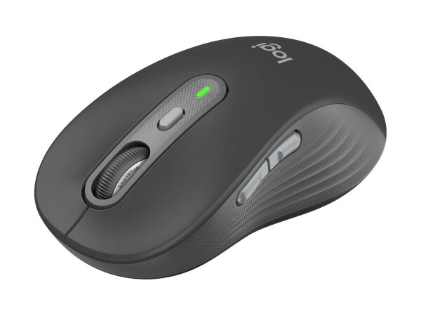Logitech Signature Plus M750 L, kabellose optische Maus, 6 Tasten, 2,4 GHz & Bluetooth, Logi Bolt USB, SmartWheel, schwarz