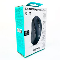Logitech Signature Plus M750 L, kabellose optische Maus, 6 Tasten, 2,4 GHz & Bluetooth, Logi Bolt USB, SmartWheel, schwarz