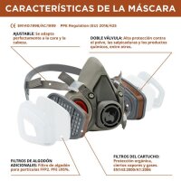 RHINO RH-M101 Respiratory Protection Set, Gas Mask with A1P2 Filter, including Dust Masks, Gloves, Safety Goggles, Cartridges, Dust Filters, ideal for painting and sanding