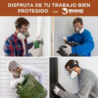 RHINO RH-M101 Respiratory Protection Set, Gas Mask with A1P2 Filter, including Dust Masks, Gloves, Safety Goggles, Cartridges, Dust Filters, ideal for painting and sanding