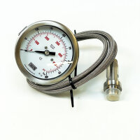 TE.MA. Vasconi MB810 Industrie-Manometer 0–400 bar, Edelstahl AISI 316L, Kapillarleitung, robust, präzise Druckmessung