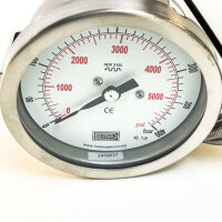 TE.MA. Vasconi MB810 Industrie-Manometer 0–400 bar, Edelstahl AISI 316L, Kapillarleitung, robust, präzise Druckmessung