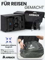 Airback GR-107C3 Mini Air Pump, 5V, 30W, 2400mAh Battery, Portable, LED Display, Black