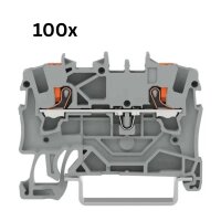 WAGO 2201-1201 Feed-through terminal block, 100 pieces, conductor-to-conductor, compact, tool-free connection
