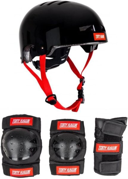 Tony Hawk Signature Series L/XL Protector Set, Protective Gear Set for Skateboards, Scooters & Inline Skates, Knee, Elbow & Wrist Guards