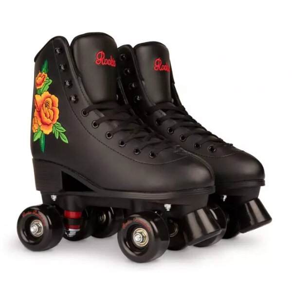Rookie Rollerskates, Größe 39,5, rosa/schwarz, klassische Rollschuhe, Retro-Design, komfortable Passform
