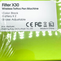Filter X30 Wireless Tattoo Pen, cordless tattoo machine, lightweight tattoo pen device, rechargeable, precise control