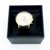 Daniel Wellington DW00100646, Iconic Chronograph, 42mm, Unisex Armbanduhr, Edelstahlgehäuse, Lederarmband, Quarzwerk