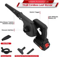 Ykall GFJ-01 Akku-Laubbläser, 24V, 4000 mAh,...