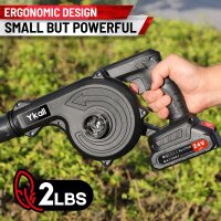 Ykall GFJ-01 Akku-Laubbläser, 24V, 4000 mAh, kabellos, für Garten, Terrasse, Hof, entfernt Laub & Staub