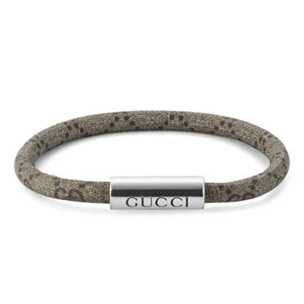 Gucci GG Supreme Armband, Modell GG Supreme, Schmuck, silberfarben, GG Muster, verstellbar, elegantes Design