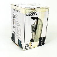 BLACK+DECKER BXJB1201E elektrische Zitruspresse, 350 W, 0,65 L, AC-Pro Motor, 2 Presskegel, Direktfluss, Tropf-Stopp, BPA-frei, spülmaschinengeeignet
