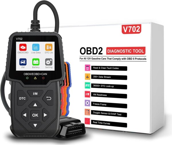 Profi OBD2 Diagnosegerät, 2,8" Display, Echtzeitdaten, Fehlercode-Leser, Motoranalyse, volle OBDII/EOBD-Funktionen, für BMW, Mercedes, VW