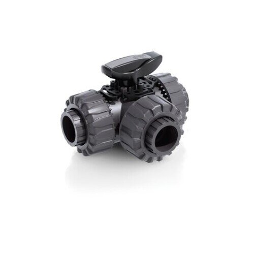 FIP TKD Dual Block Kugelhahn PVC-U, DN50, d63, Absperrventil, beidseitig verschraubt, chemikalienbeständig